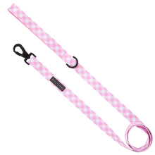 Load image into Gallery viewer, DOG LEASH: PINK MILK GINGHAM