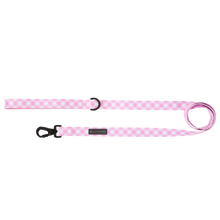 Load image into Gallery viewer, DOG LEASH: PINK MILK GINGHAM