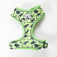 Load image into Gallery viewer, REFLECTIVE Adjustable Comfort Harness : DINOSAURS GREEN