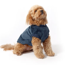 Load image into Gallery viewer, Velvet Lined Fluffy Navy Dog Jumper