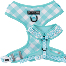 Load image into Gallery viewer, ADJUSTABLE DOG HARNESS: PEPPERMINT GINGHAM
