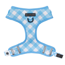Load image into Gallery viewer, ADJUSTABLE DOG HARNESS: BLUEBERRY GINGHAM
