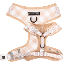 Load image into Gallery viewer, ADJUSTABLE DOG HARNESS: LATTE GINGHAM
