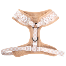 Load image into Gallery viewer, ADJUSTABLE DOG HARNESS: LATTE GINGHAM
