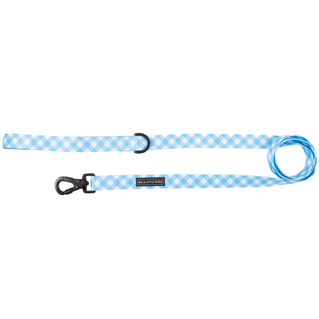 DOG LEASH: BLUEBERRY GINGHAM