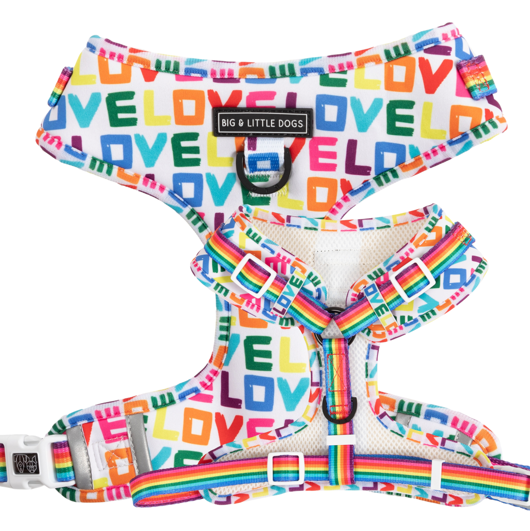 Big and Little Dogs - ADJUSTABLE DOG HARNESS: Love Wins