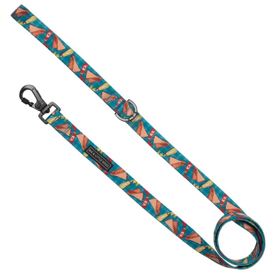 Big and Little Dogs - DOG LEASH: Sausage Sizzle: 2.5cm Wide