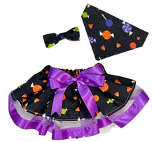Load image into Gallery viewer, Halloween Candy Pet - Tutu, bandana &amp; bow set
